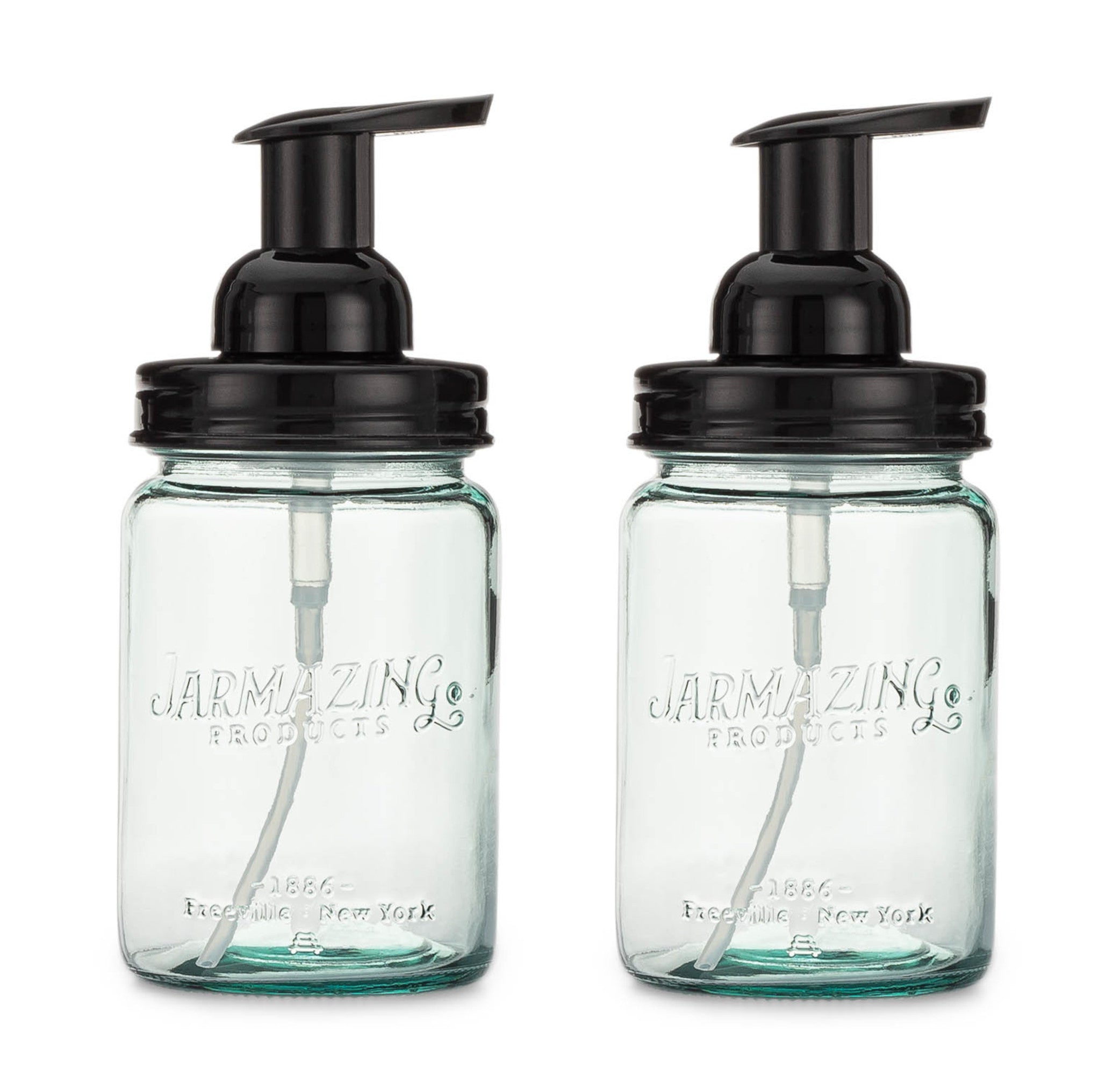 Vintage Blue Recycled Glass Mason Jar Foaming Dispenser – Two-Pack