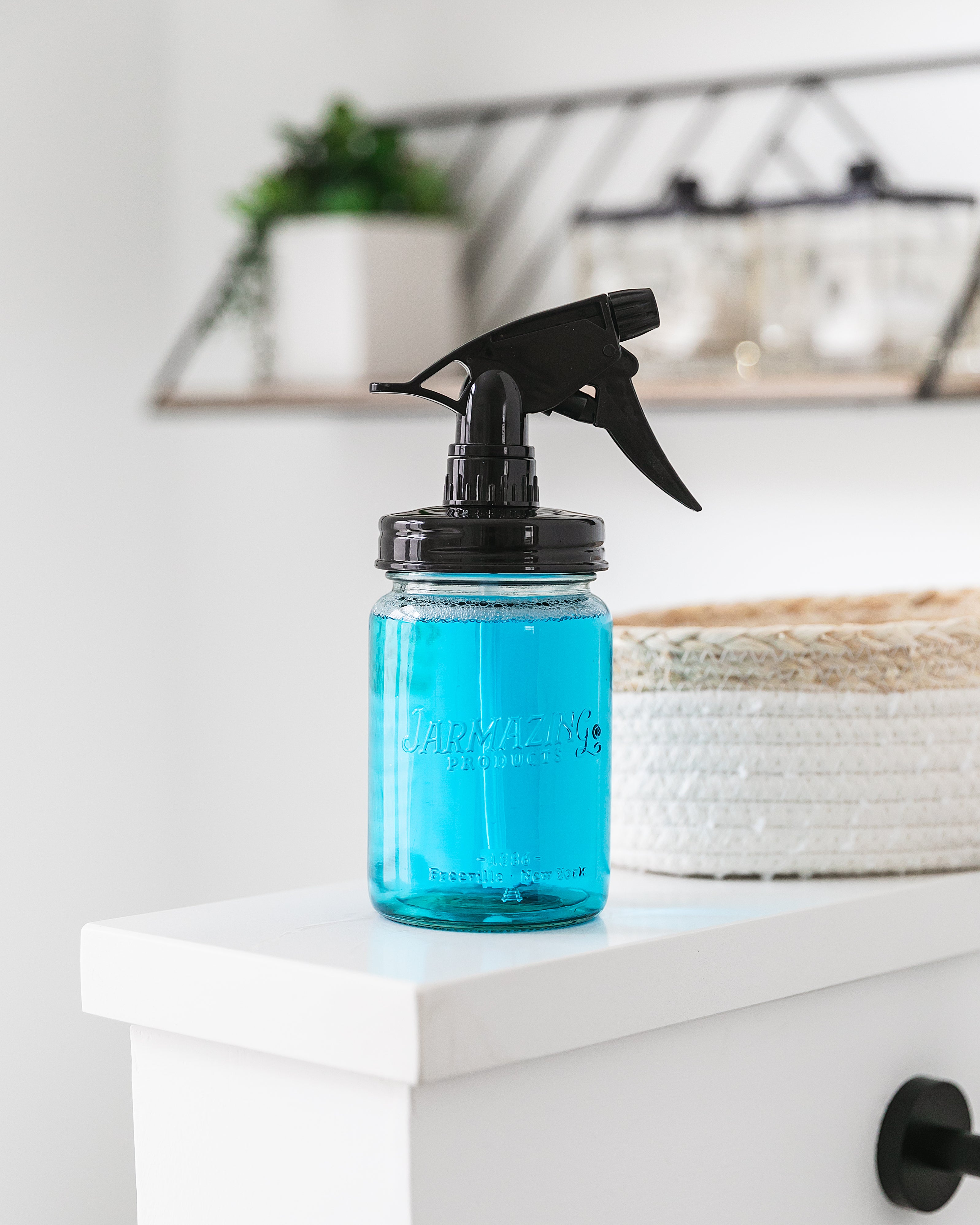 Vintage Blue Recycled Glass Mason Jar Sprayer - Two-Pack