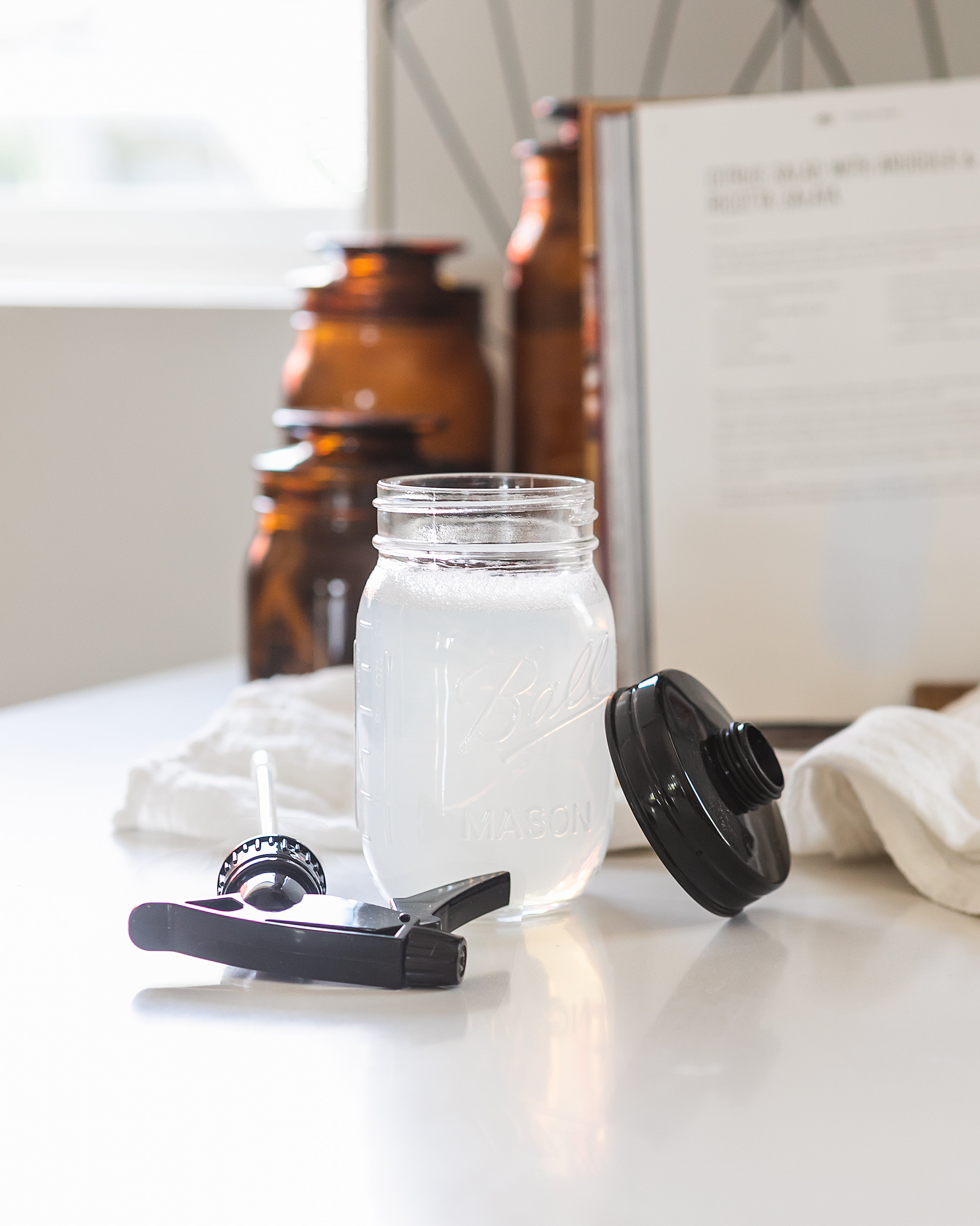 Mason Jar Sprayer – Black – With 16 oz Ball Mason Jar – Two-Pack