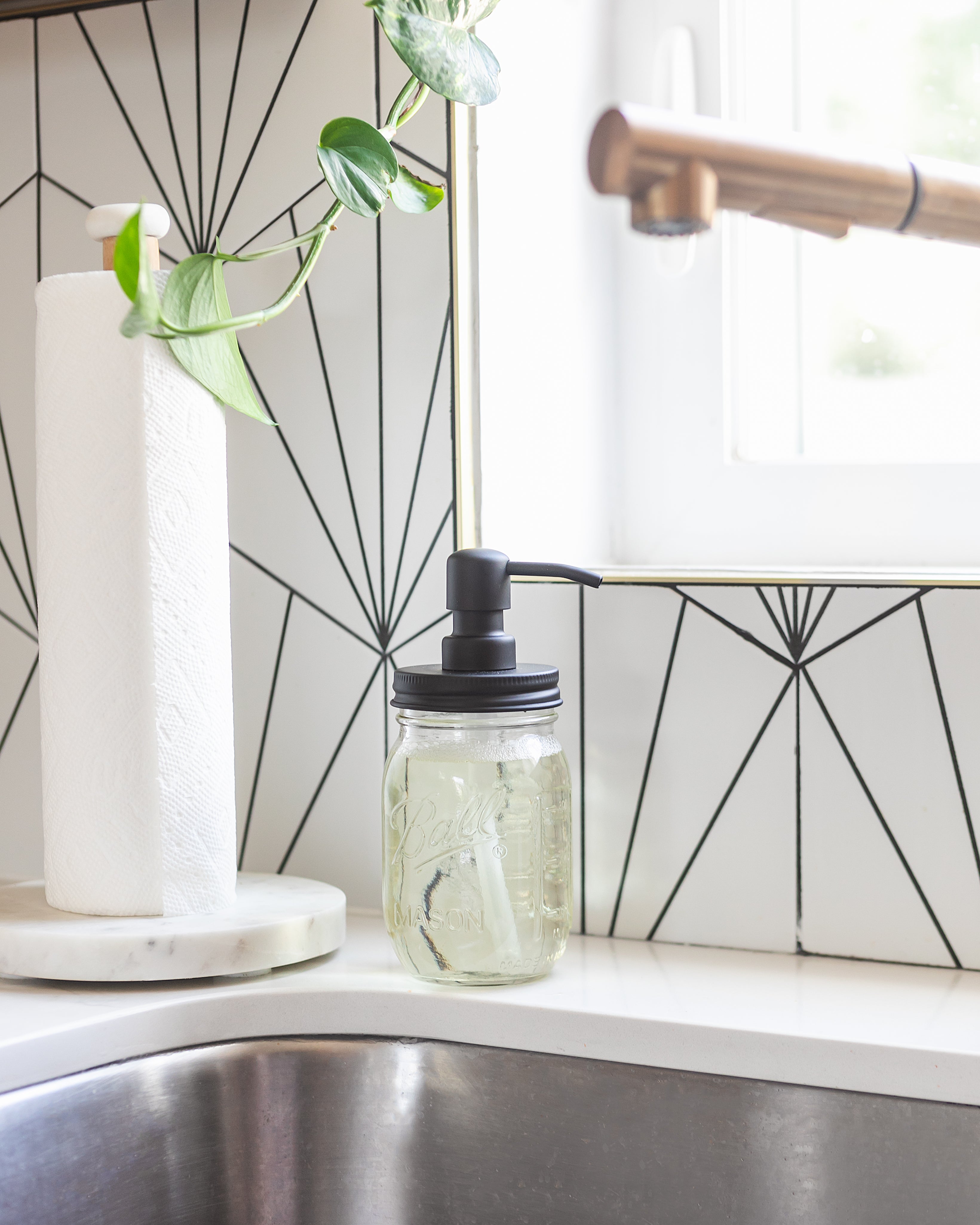 Mason Jar Soap Dispenser - With 16 oz Ball Mason Jar