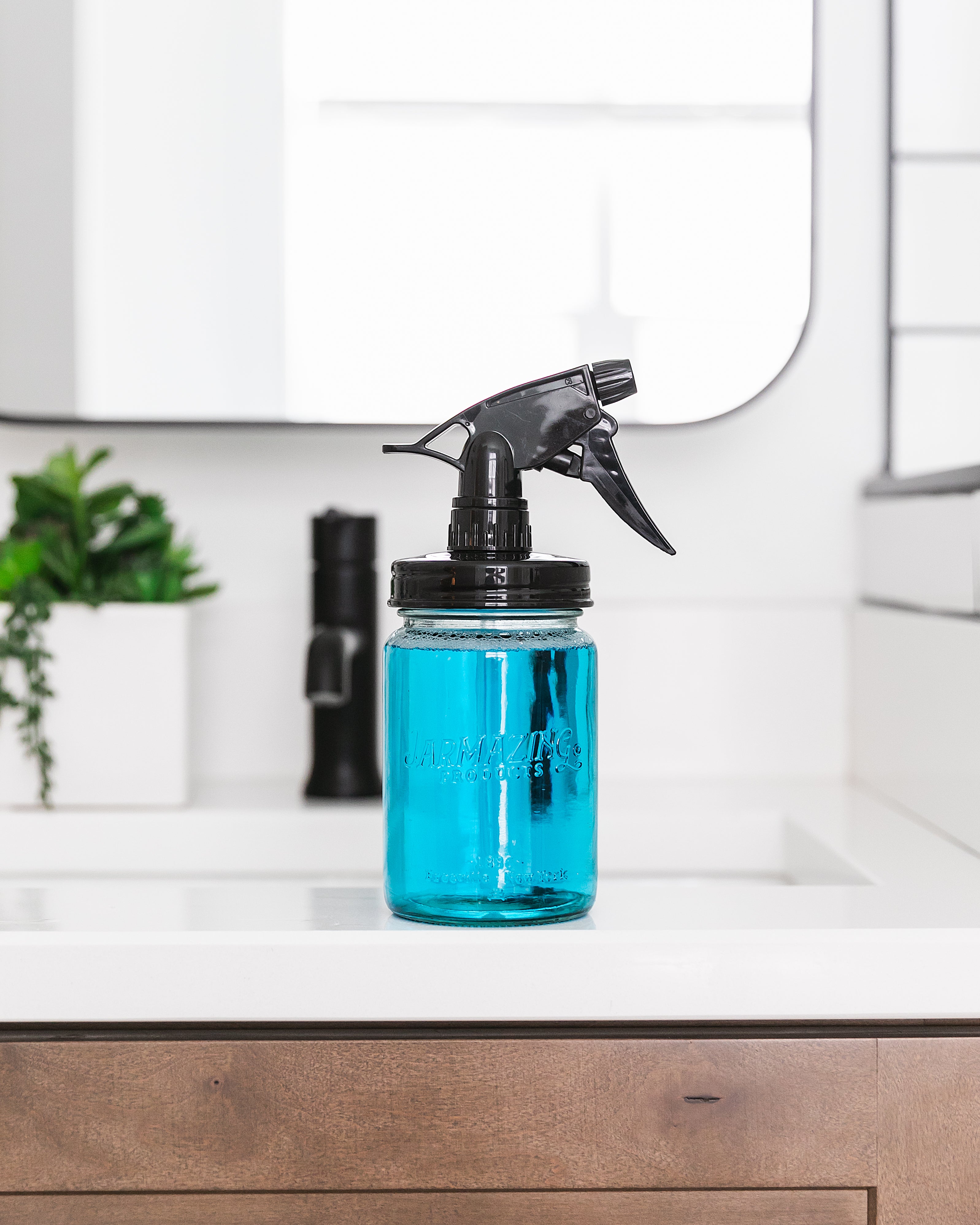 Vintage Blue Recycled Glass Mason Jar Sprayer - Two-Pack