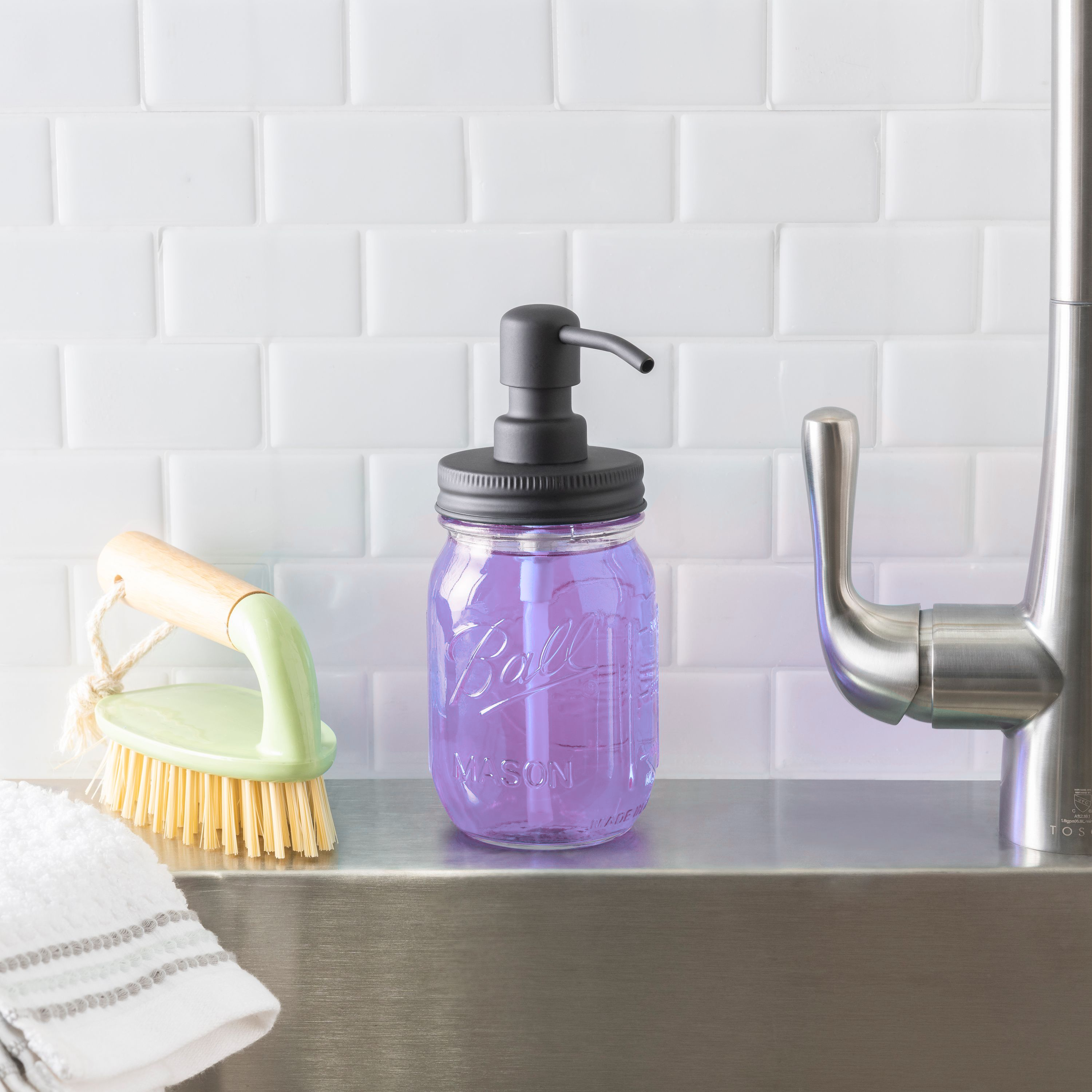 Mason Jar Soap Dispenser - With 16 oz Ball Mason Jar
