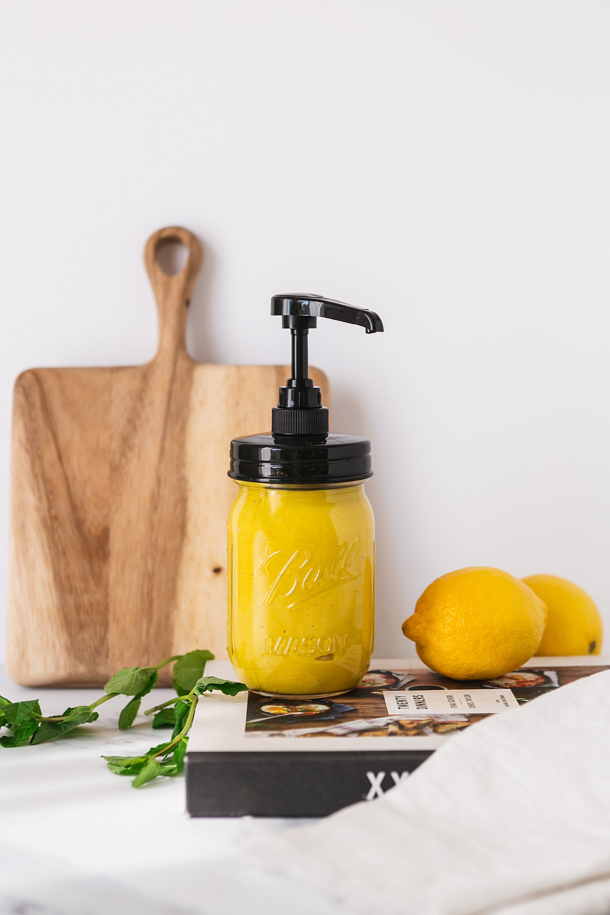 Mason Jar Syrup and Condiment Dispenser - With 16 oz Ball jars - Two-Pack